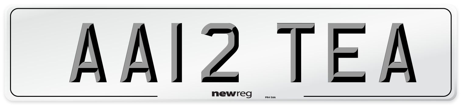 AA12 TEA Number Plate from New Reg